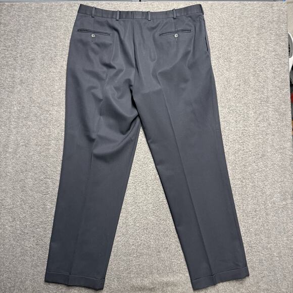 Brooks Brothers 346 Wool Dress Pants Mens 42 x 32 Black Pleated Cuffed - Picture 5 of 9